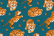 Tigers Seamless Pattern, a Pattern Graphic by Painted Puffin Creative (Thumbnail 3 of 3)