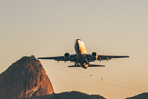 Jet over Sugarloaf at sunset, a Transportation Photo by SkyNext