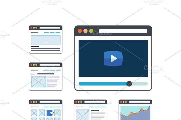 Website Interface Mockups Icons