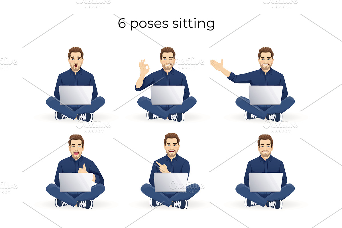 Casual young handsome man collection, a Person Illustration by Volha Hlinskaya (Photo 4 of 5)