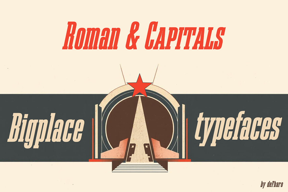 Bigplace, Roman & Caps, a Slab Serif Font by deFharo (Photo 5 of 11)