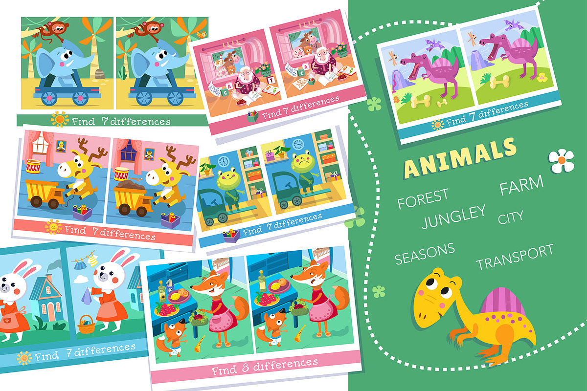 Funny Differences Set, an Education Illustration by ArtyCats (Photo 2 of 9)