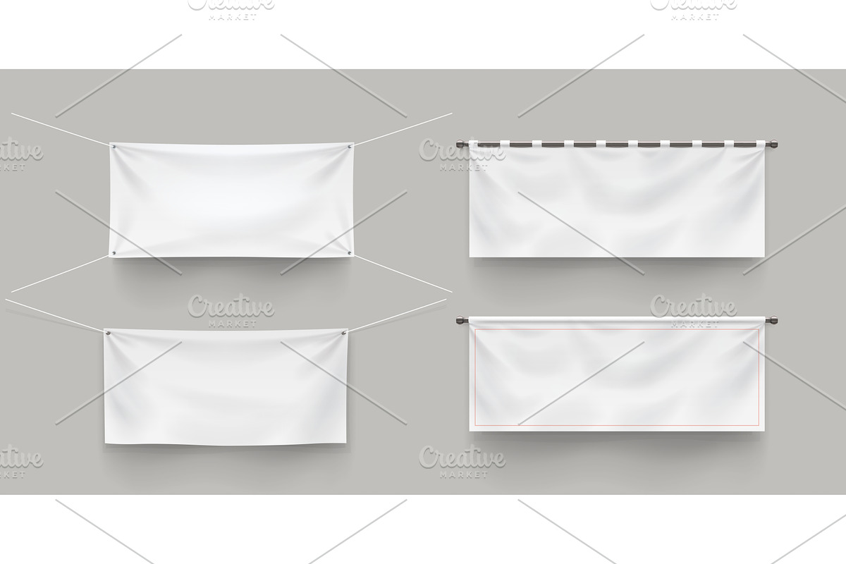 textile realistic sheets in set with, an Object Illustration by IfH