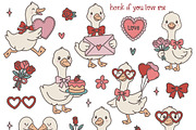 Valentine Geese PNG SVG Clipart, an Animal Illustration by Huckleberry Hearts (Thumbnail 3 of 4)