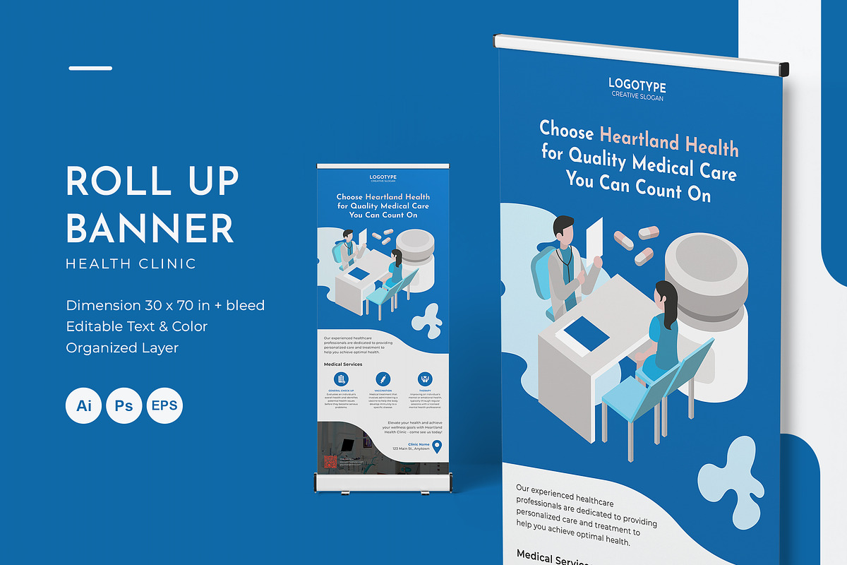 Health Clinic - Roll Up Banner, a Design Template by VUNIRA (Photo 1 of 3)