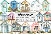 Tiny beach house Clipart, an Illustration by Design Market (Thumbnail 1 of 3)