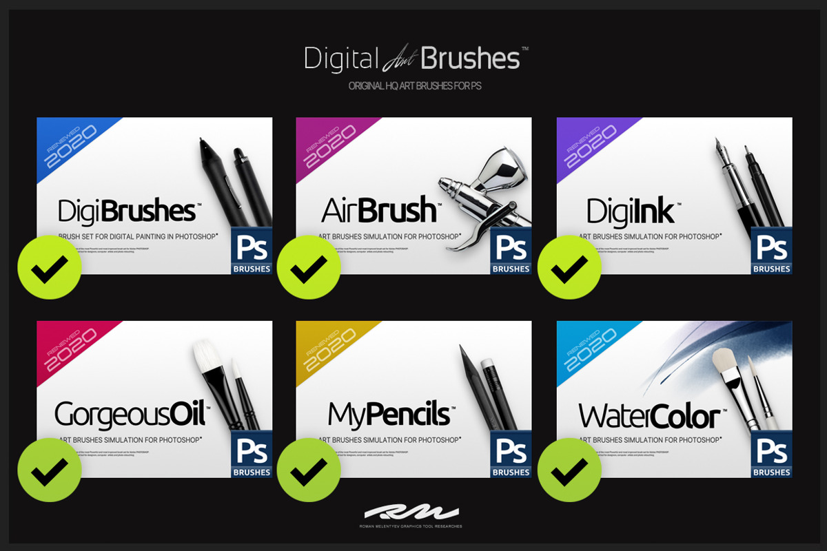 RM Digital Art Brushes EE for PS, a Brush Add-On by R M (Photo 2 of 8)