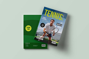 Green Tennis Sport Magazine Template