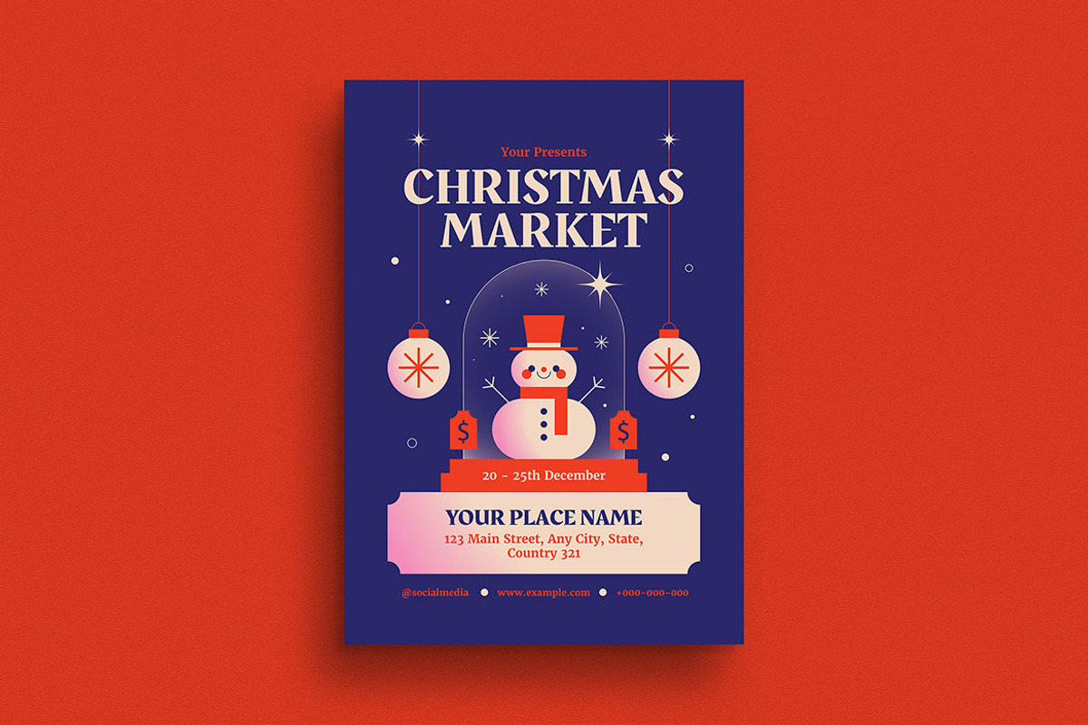 Modern Christmas Market Event Flyer, a Flyer Template by Guuver (Photo 1 of 3)