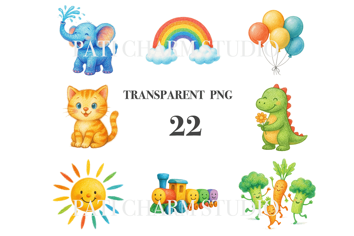 22 Crayon Doodle, a Decorative Illustration by Pati Charm Studio (Photo 3 of 8)