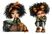 Quirky Grumpy Black Girl Clipart PNG, a Seasonal Illustration by CitraGraphics (Thumbnail 4 of 4)
