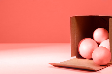 Eggs falling out of the craft cardbo, a Holiday Photo by Kate Molchanova