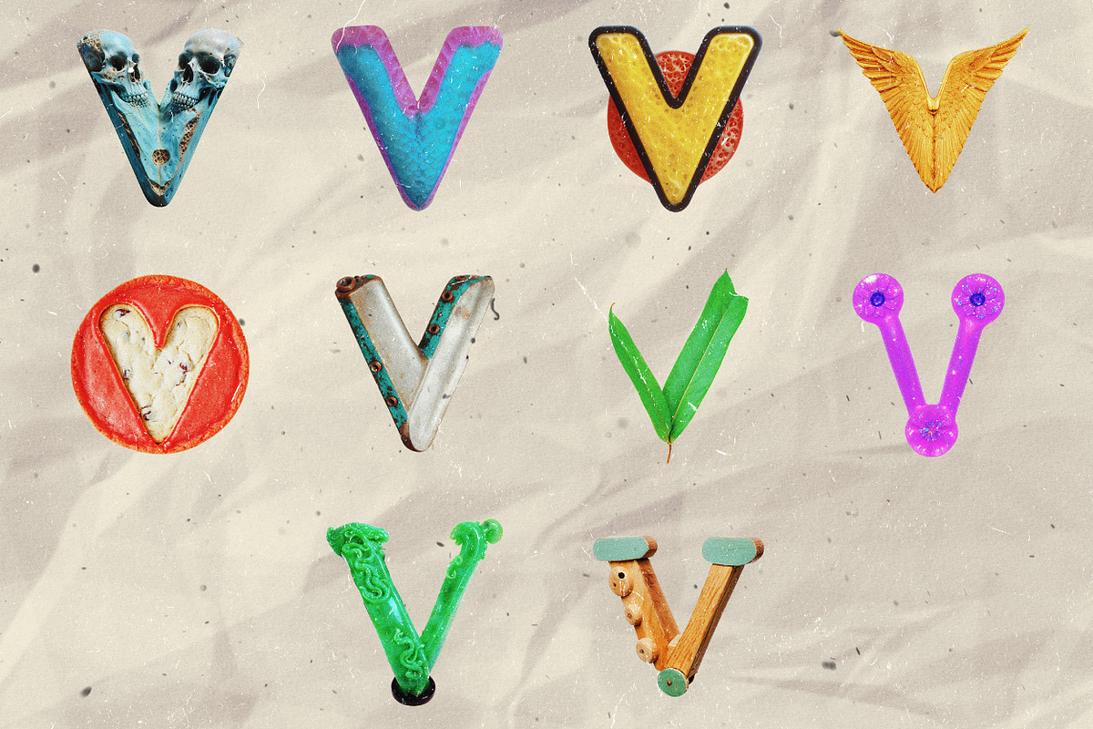 260 Stylized Alphabets (for collage), an Object Graphic by Megan Aili Designs (Photo 23 of 28)