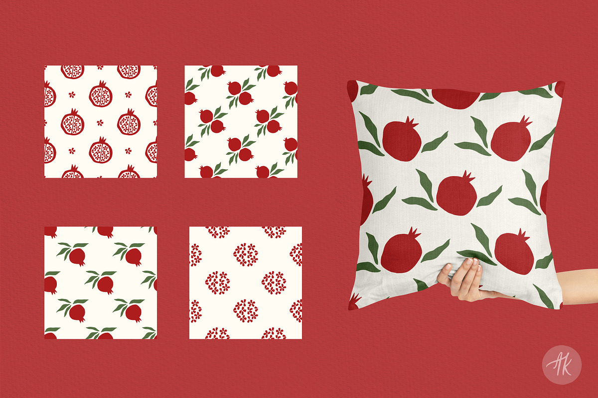 Pomegranate Fruit Clipart Set, an Object Graphic by Alena Koval (Photo 15 of 16)