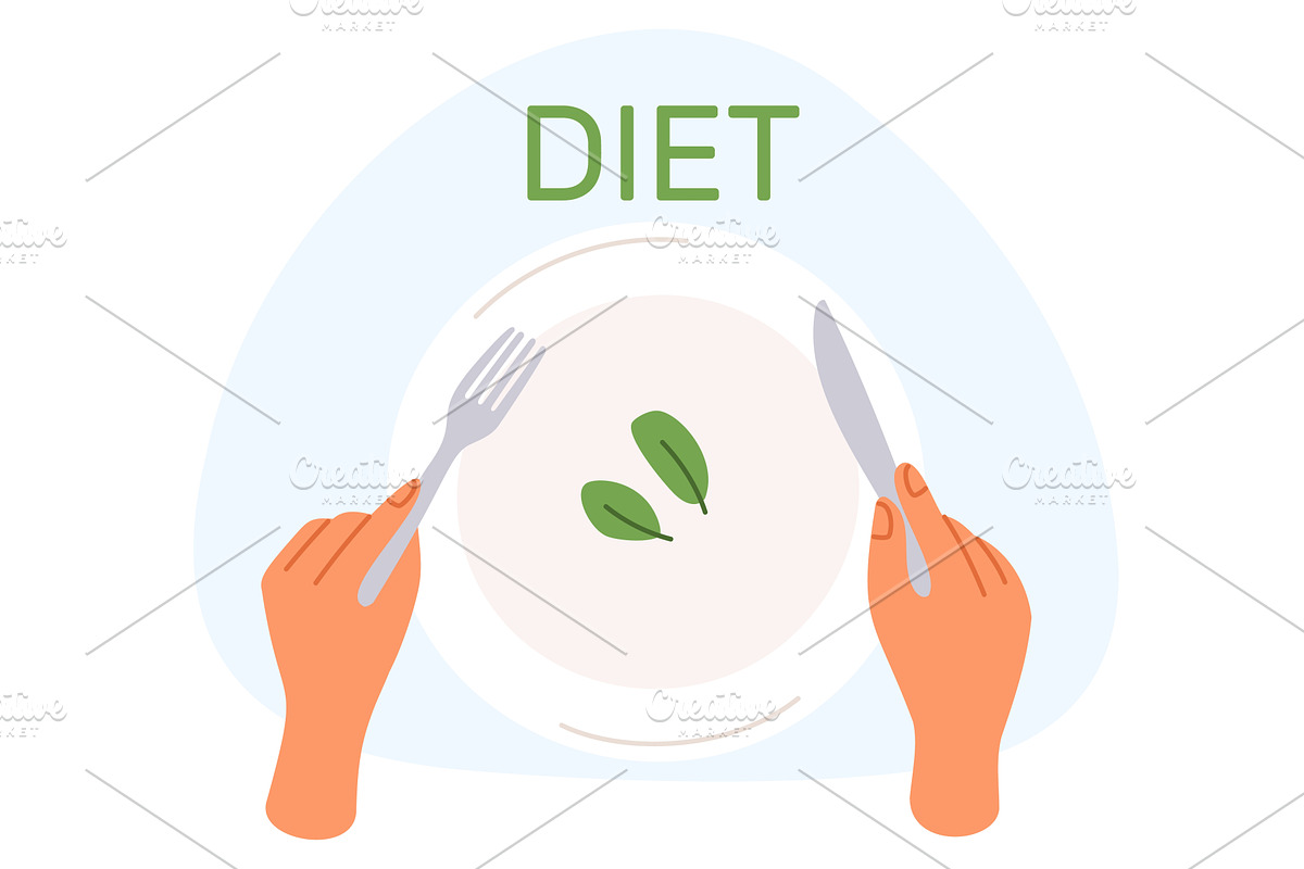 Womans hands with fork and knife, a Food Illustration by Vectorbuum