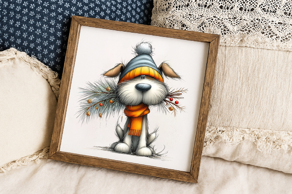 Funny Christmas Dog Clipart, an Illustration by Libby Wishes (Photo 7 of 7)