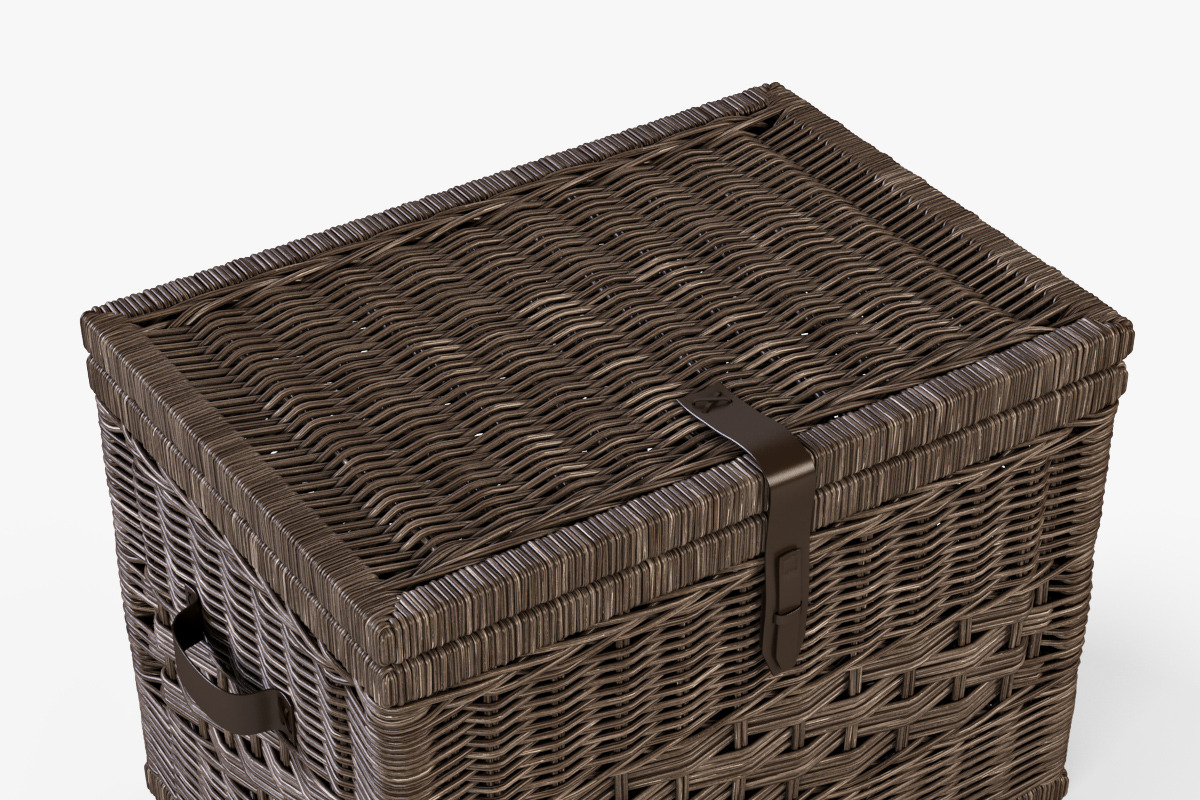 Wicker Storage Trunk 05 Walnut Brown, an Object 3D Model by Markelos (Photo 2 of 10)