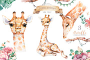 Cute Giraffes Watercolor Tropic, an Animal Illustration by Ann Art Houze (Thumbnail 2 of 11)