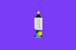 Highlighter Mockup, a Pens & Pencil Mockup by Qaleb Studio
