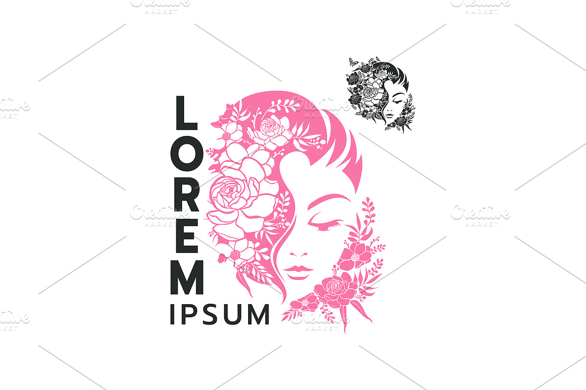 Beauty woman silhouette with flower, a Branding & Logo Template by essense