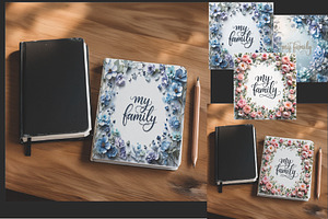 Floral “My Family” Wall Art Set – 3