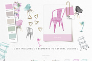 Watercolor Workspace Elements, a Decorative Illustration by beehouse studio (Thumbnail 11 of 14)