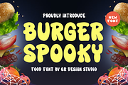 Burger Spooky - Food Font, a Handwritten Font by QR Design Studio (Thumbnail 1 of 9)