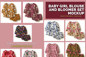 Baby Blouse and Bloomer Set Mockup
