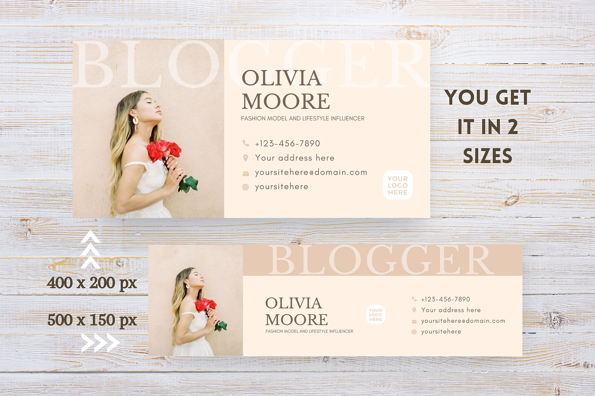 Blogger Email Signature Kit Branding, an Email Template by Golden Horizons Studio (Photo 7 of 10)