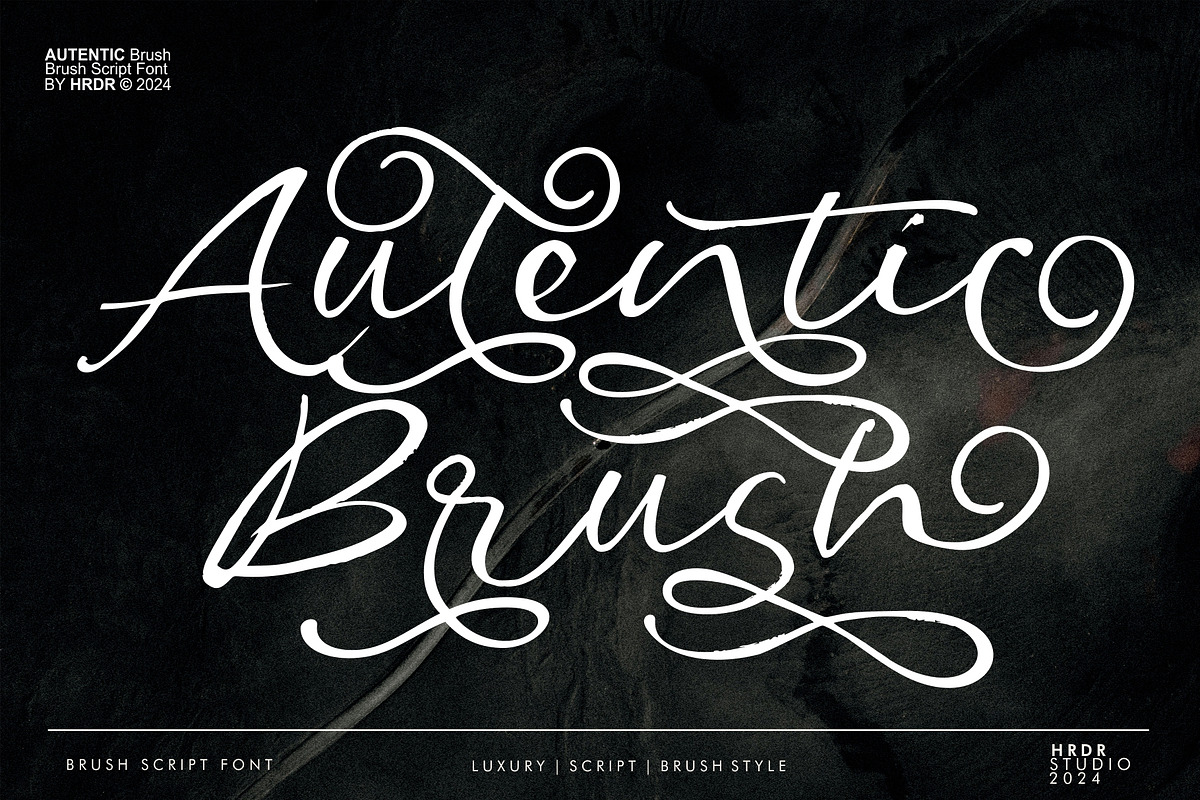 Autentic Brush, a Script Font by HRDR (Photo 1 of 15)