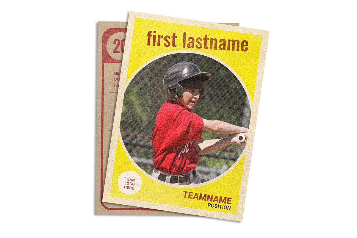Retro 50s Baseball Card Template, a Design Template by Sports Card Templates (Photo 1 of 2)