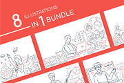 Education Line Illustrations Bundle, an iPhone Mockup by Boyko Pictures (Thumbnail 2 of 12)