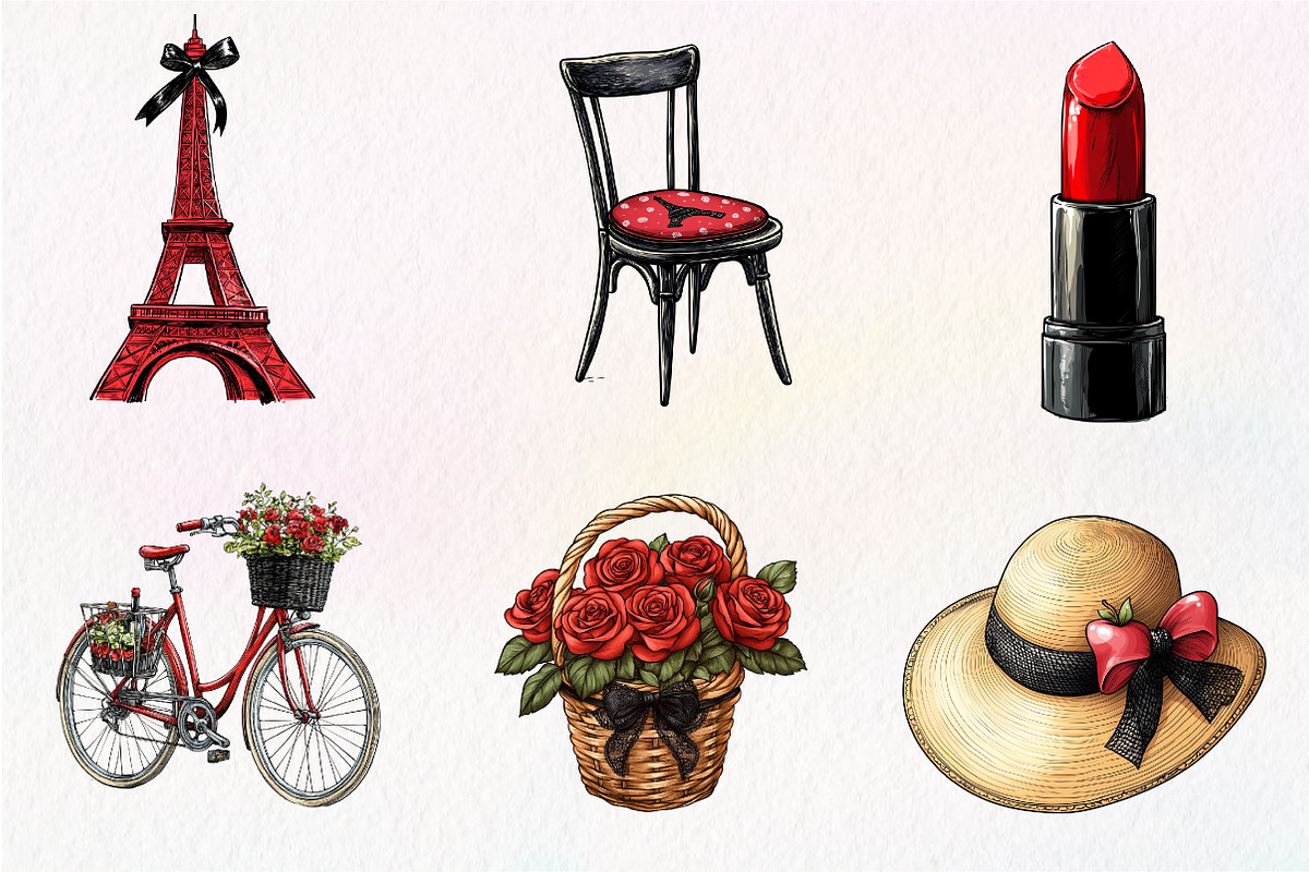 Parisian Summer Clipart, an Illustration by CreationArt (Photo 3 of 5)