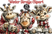 Winter Giraffe Clipart, an Illustration by Black Bird Studio (Thumbnail 1 of 6)