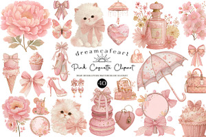 Pink Coquette Aesthetic Watercolor, an Illustration by DreamCafeArt
