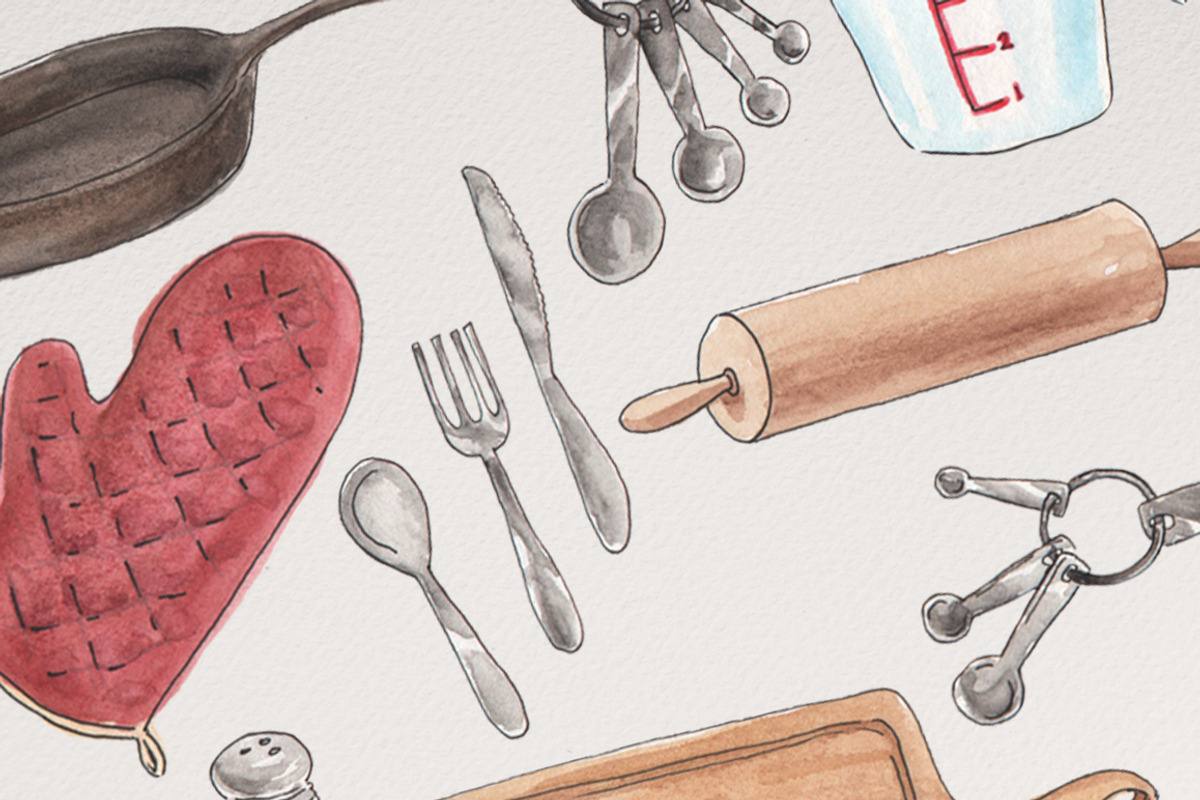Watercolor Kitchen Illustrations, an Illustration by R.Ewers Designs (Photo 3 of 3)