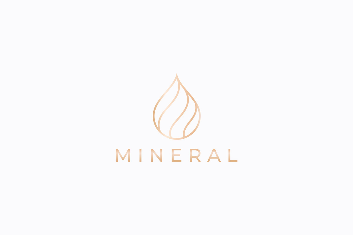 A Gold Water Drop Logo Mineral Brand, a Branding & Logo Template by Signatoro (Photo 1 of 2)
