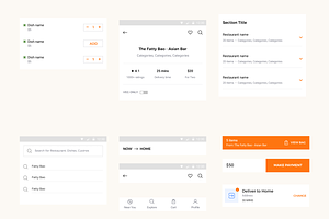 Food Delivery App Wireframe Kit