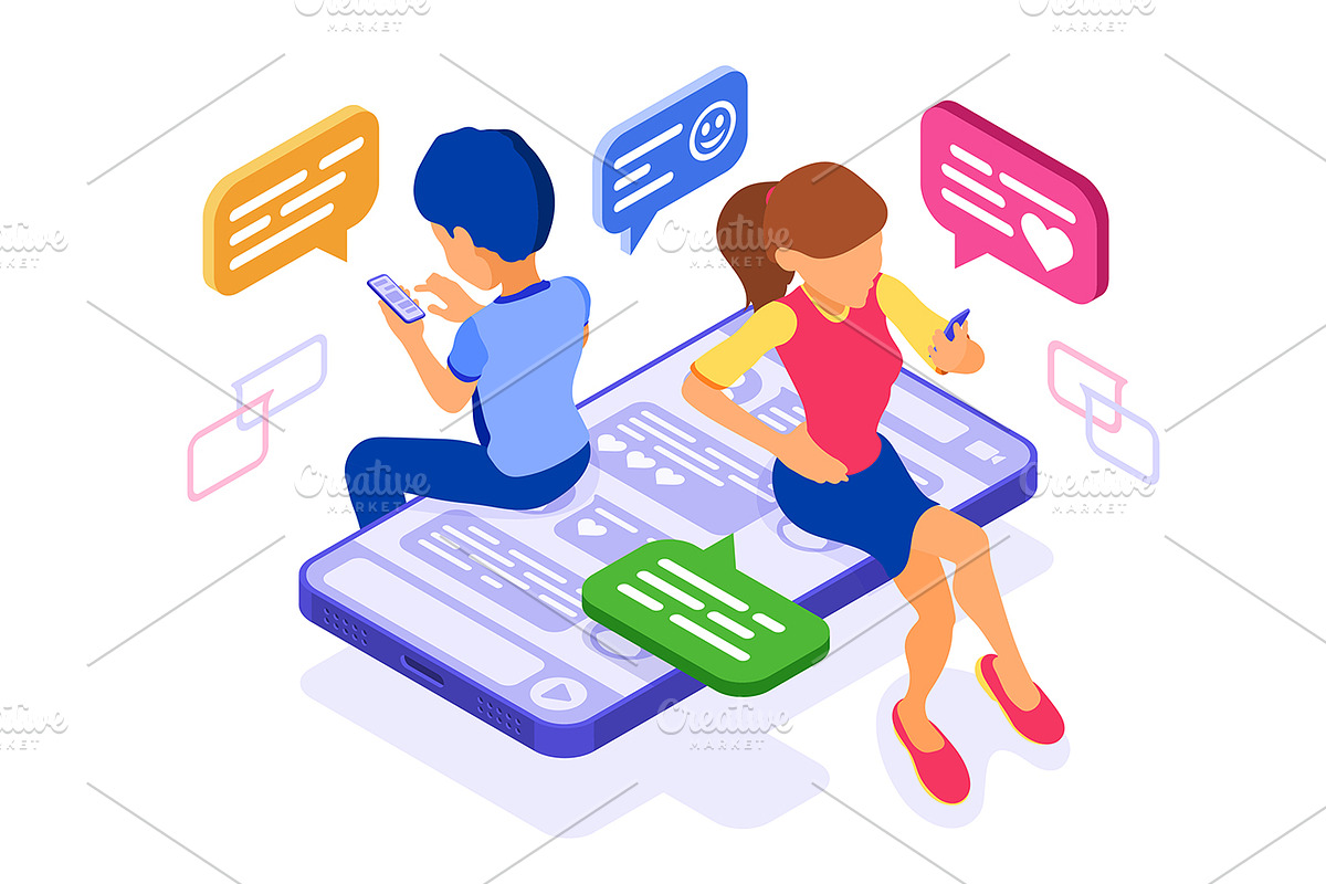 Online chat dating friendship, a Person Illustration by TAlex (Photo 15 of 16)