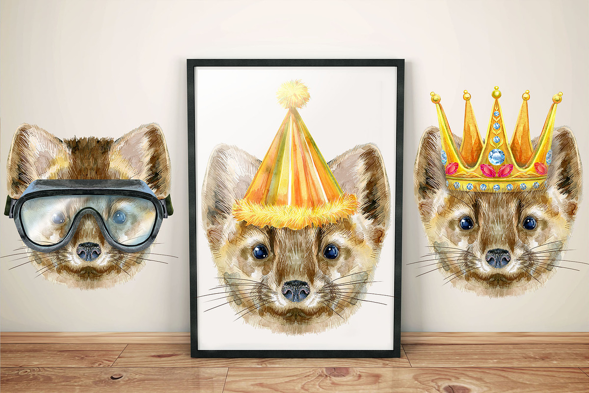 Sable portraits, an Animal Illustration by Watercolor fantasy (Photo 3 of 5)