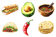 Watercolor Mexican Food Clipart, an Illustration by Daily.Designs (Thumbnail 3 of 5)