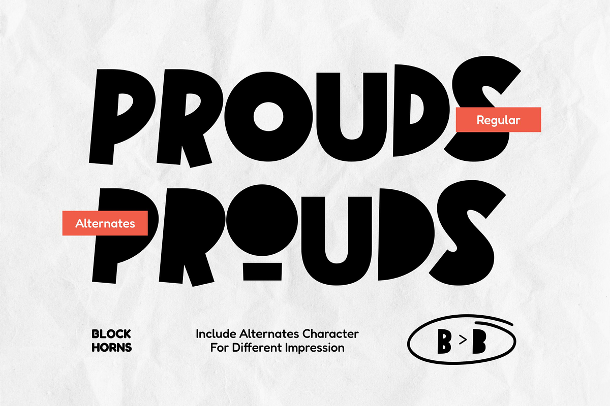 Block Horns - Chunky Display Font, a Sans Serif Font by Imoodev (Photo 3 of 5)