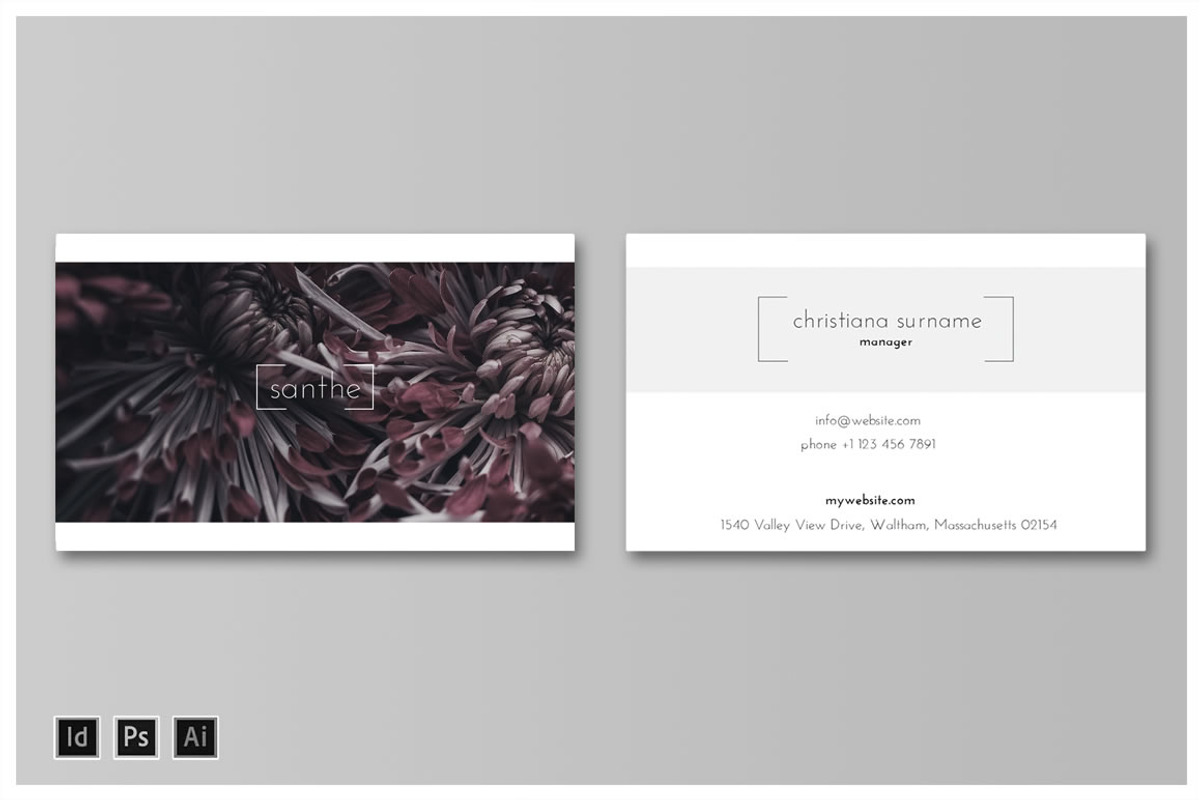SANTHE Business Card Template, a Business Card Template by Nectarine (Photo 2 of 3)