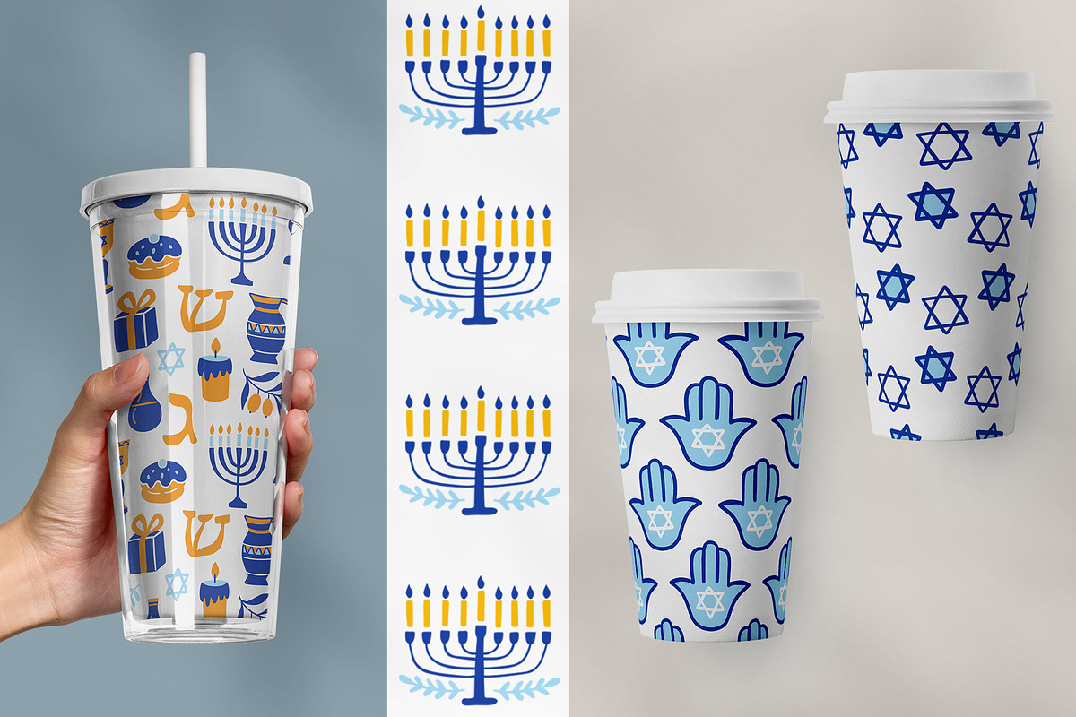 Hanukkah Clipart & Patterns Pack, a Background Graphic by Katrinelly (Photo 13 of 14)