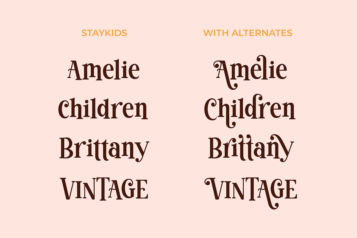 Stay Kids - Cute Modern Serif Font, a Serif Font by Airotype (Photo 2 of 10)