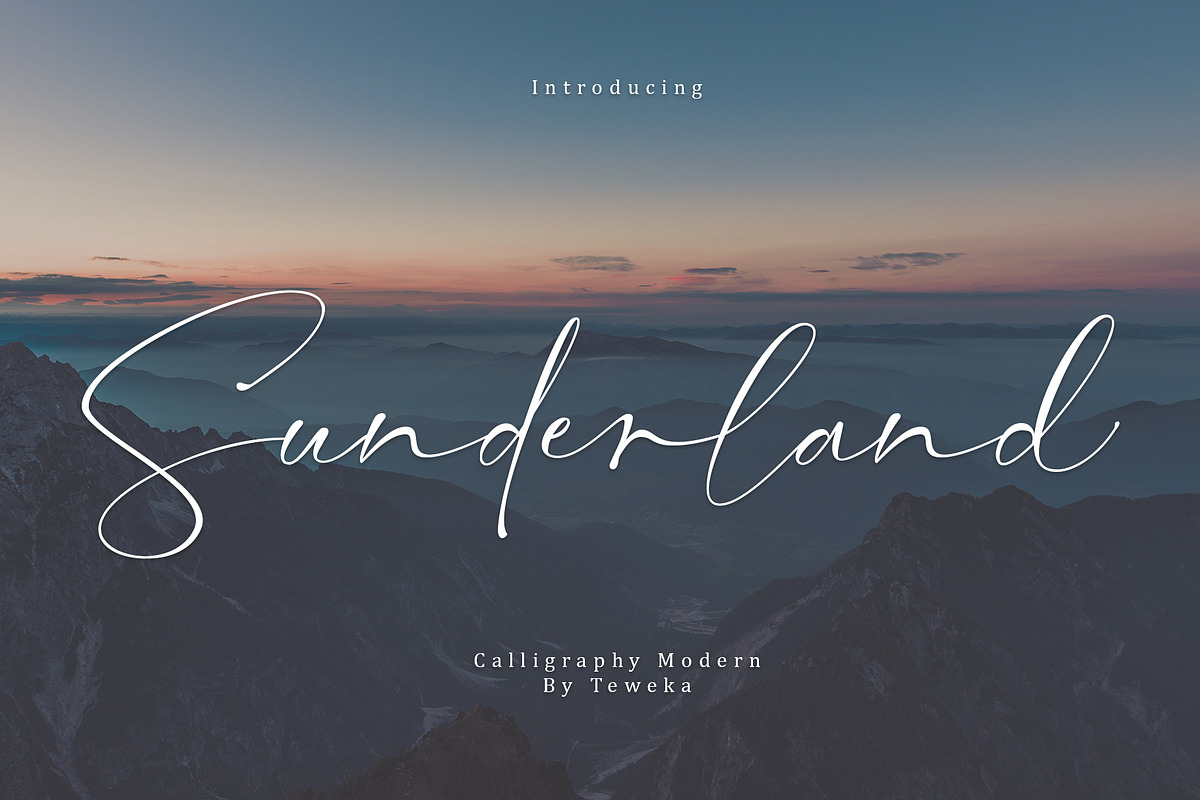 Sunderland, a Script Font by Teweka (Photo 1 of 12)