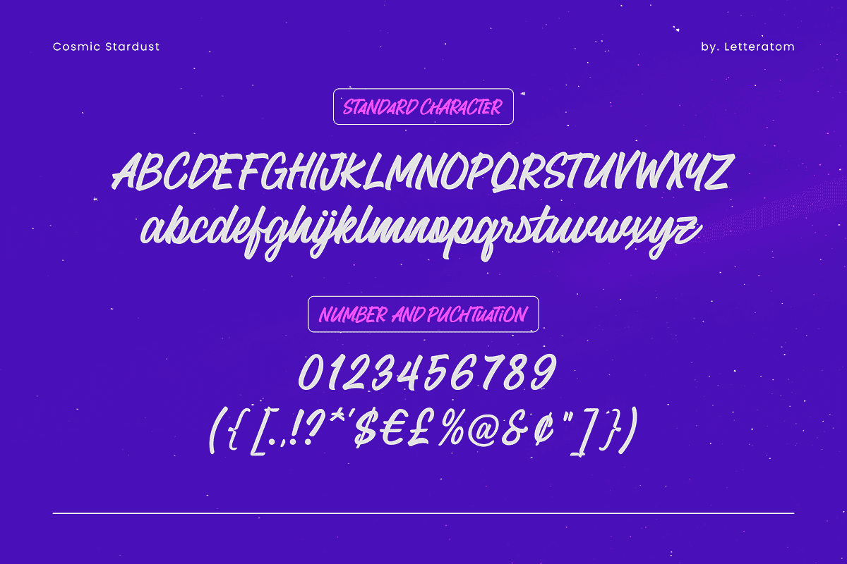 Cosmic Stardust - Casual Brush Font, a Script Font by Letteratom (Photo 13 of 15)