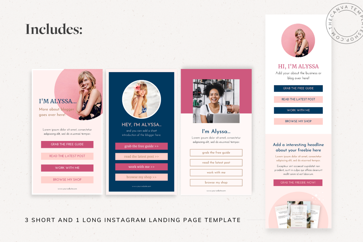 Alyssa Instagram Landing Page, a Graphic by The Canva Template Shop (Photo 3 of 5)