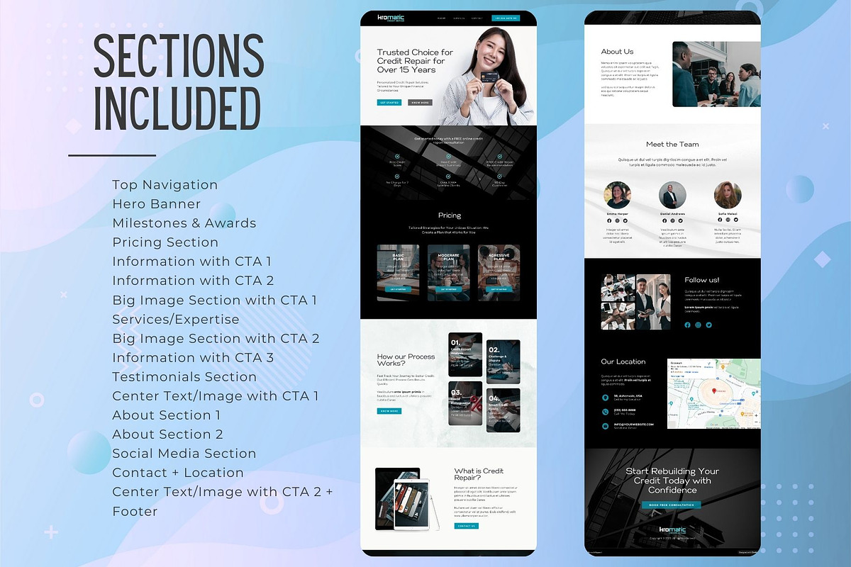 Credit Repair Canva Website Template, a Landing Page Template by Kromatic Design Studio (Photo 10 of 10)