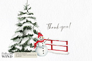 Christmas Forest Cabin Clipart, an Illustration by Ksenia Shmakova (Thumbnail 7 of 13)